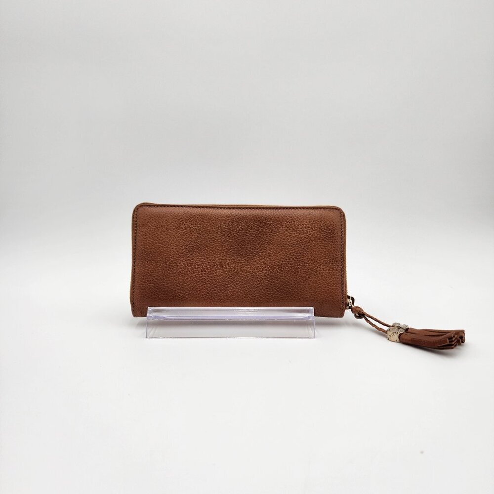 NEW! AUTHENTIC GUCCI GG CALF LEATHER TASSEL LONG WALLET IN WHISKY BROWN